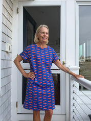 Marina Dress  - Gator Chomp Blue/Orange - FINAL SALE