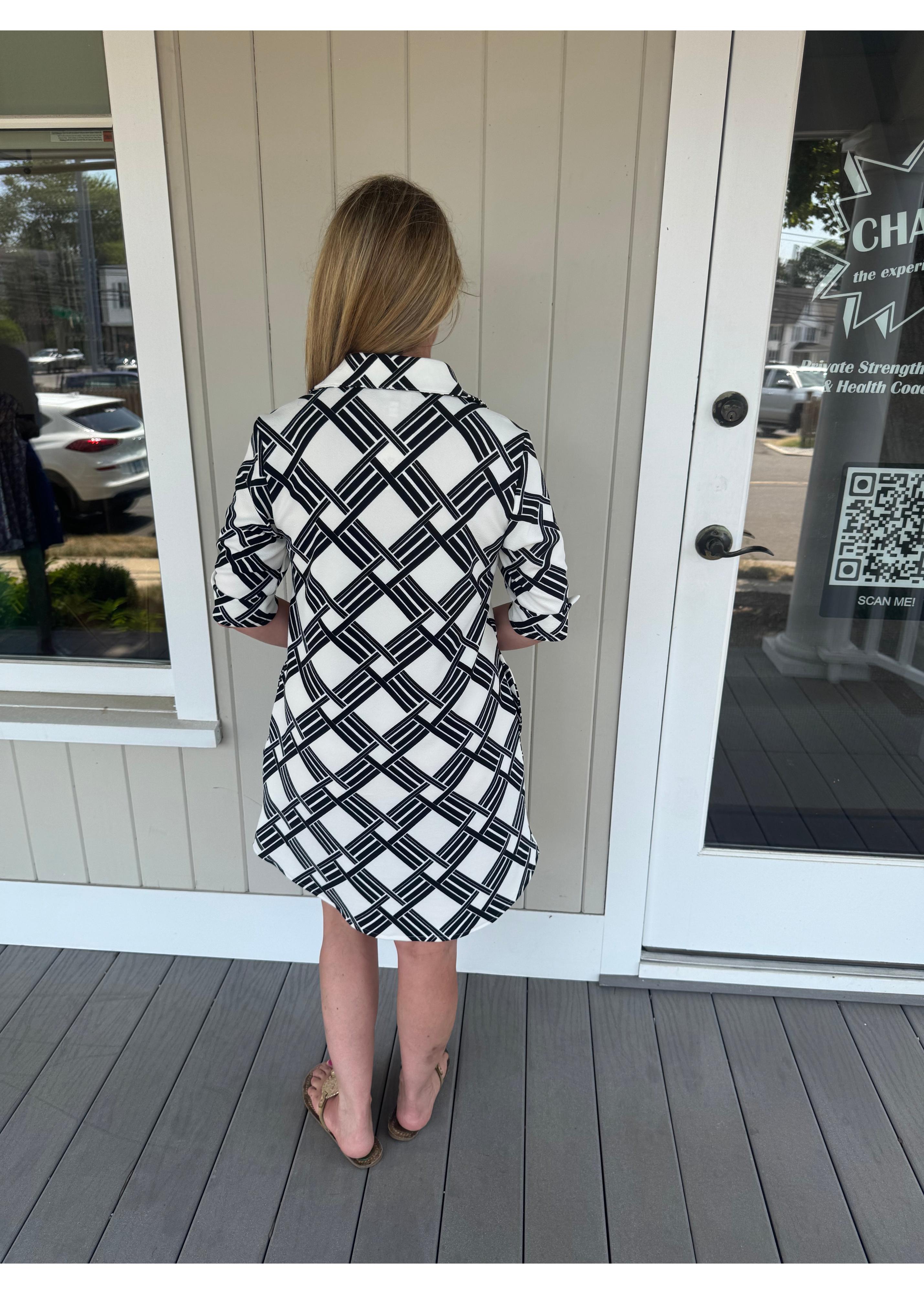 Lizzie Dress - Ribbons Black/White