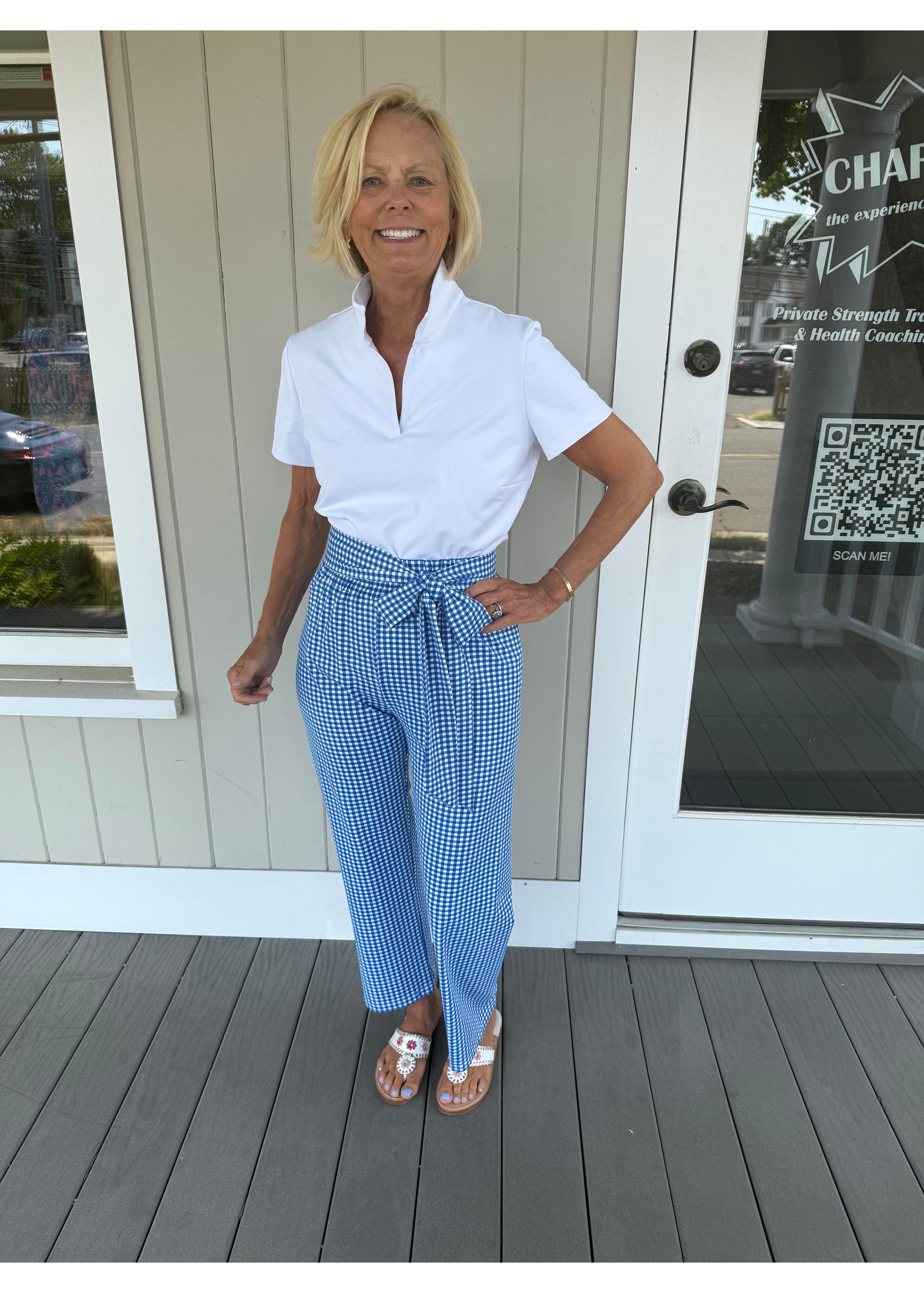 Dorothy Pants - Gingham Check Blue/White - FINAL SALE