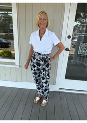 Dorothy Pants - Ribbons Navy/White