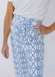 Dorothy Pants - Bamboo Trellis Blue- FINAL SALE