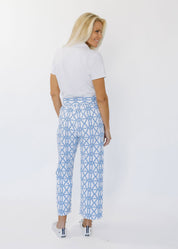 Dorothy Pants - Bamboo Trellis Blue- FINAL SALE