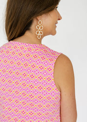 Lucille Dress - Flower Links Pink/Orange