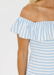Shoreline Dress - Stripe Light Blue