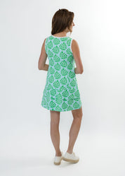 Daisy Dress - Palm Stripe Aqua/Green