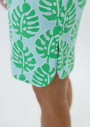 Seaport Shift Dress - Palm Stripe Aqua/Green