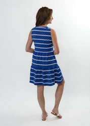 Louisa Sleeveless Dress - Ric Rac Stripe Navy/White