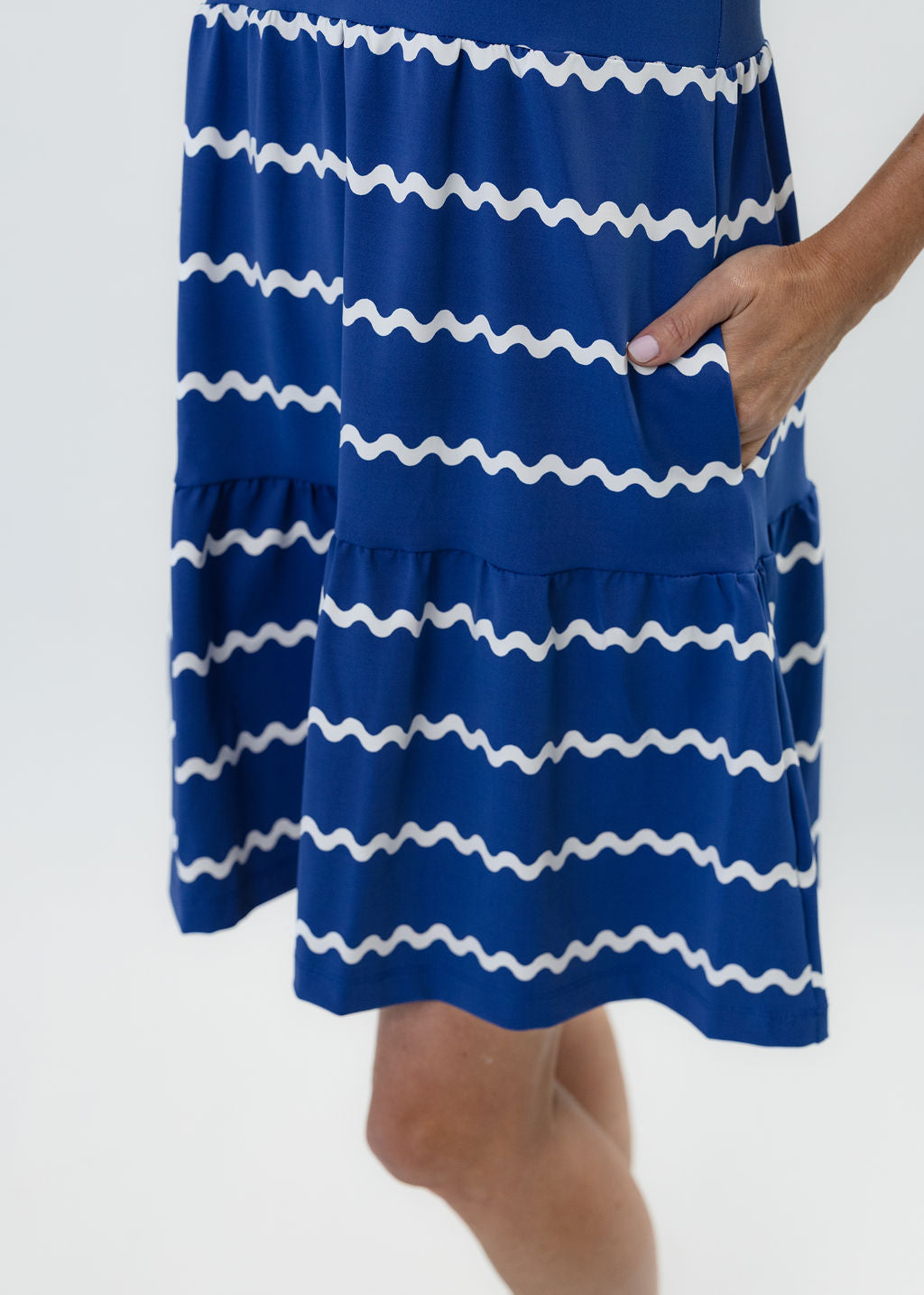 Louisa Sleeveless Dress - Ric Rac Stripe Navy/White