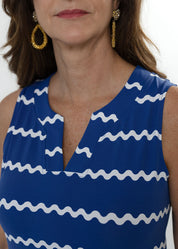 Louisa Sleeveless Dress - Ric Rac Stripe Navy/White