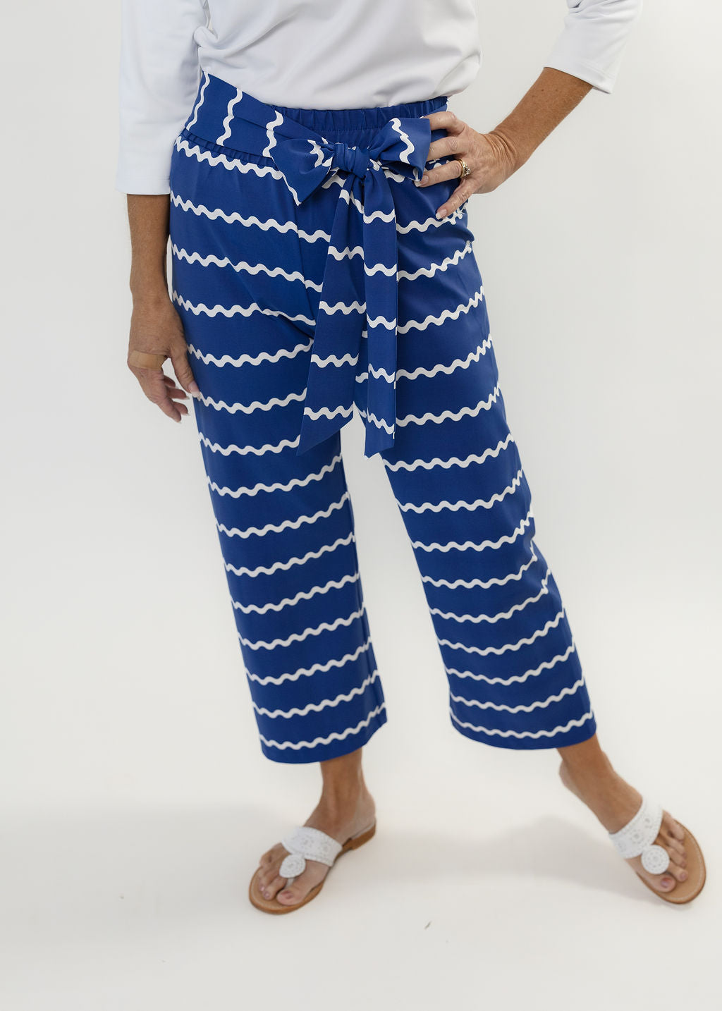 Dorothy Pants - Ric Rac Stripe Navy/White