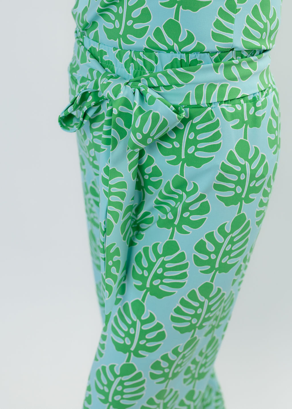 Dorothy Pants - Palm Stripe Aqua/Green