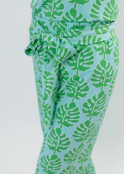 Dorothy Pants - Palm Stripe Aqua/Green