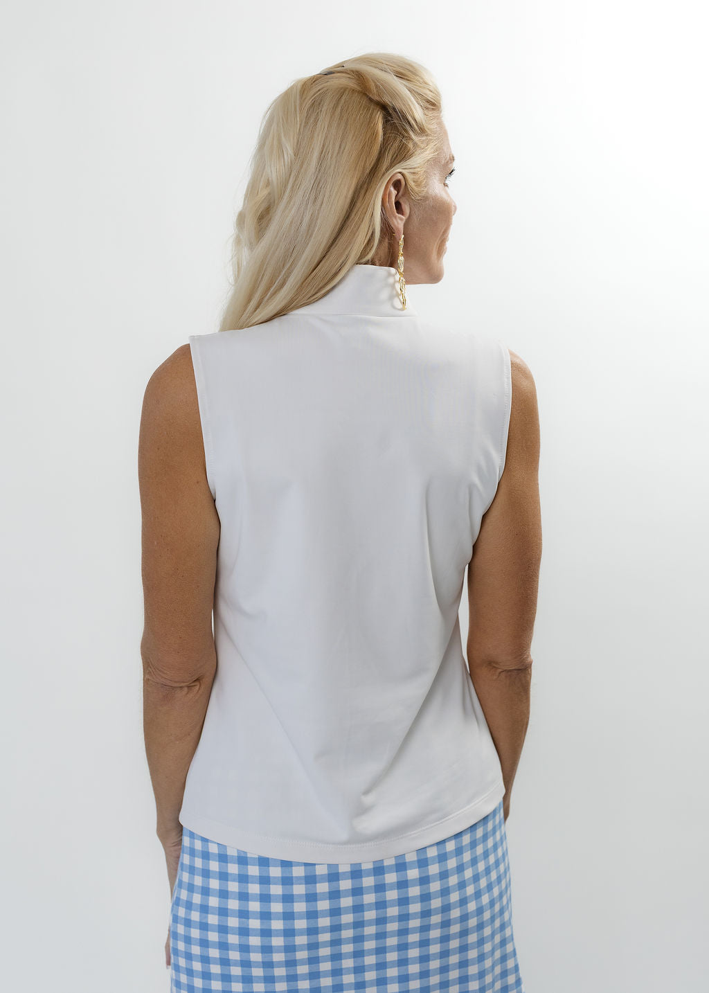 Britt Sleeveless Top - Solid White