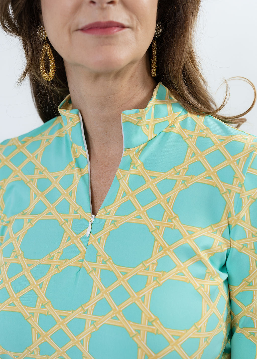 Blair Full Sleeve Top - Large Bamboo Green/Tan