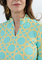 Blair Full Sleeve Top - Large Bamboo Green/Tan