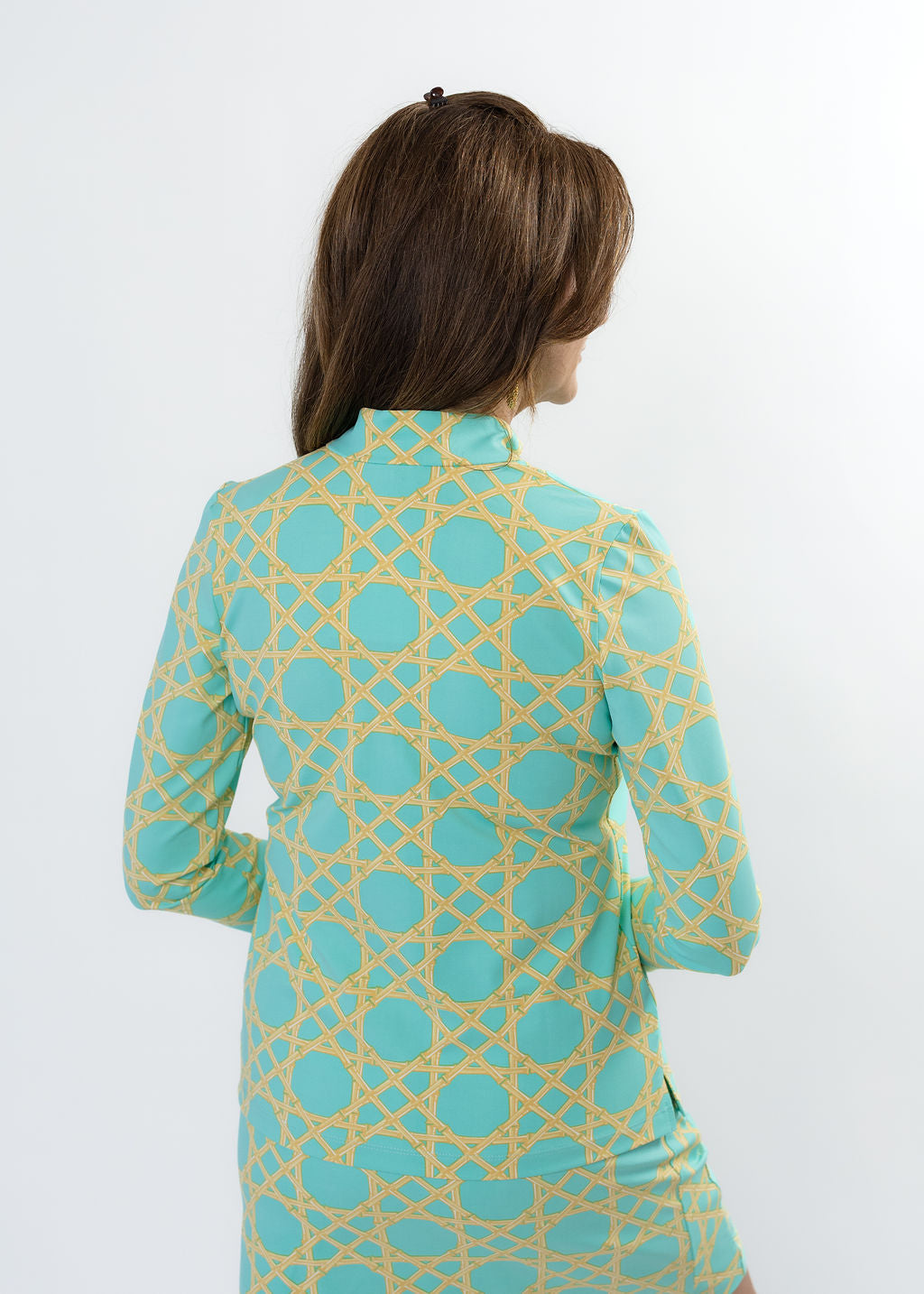 Blair Full Sleeve Top - Large Bamboo Green/Tan