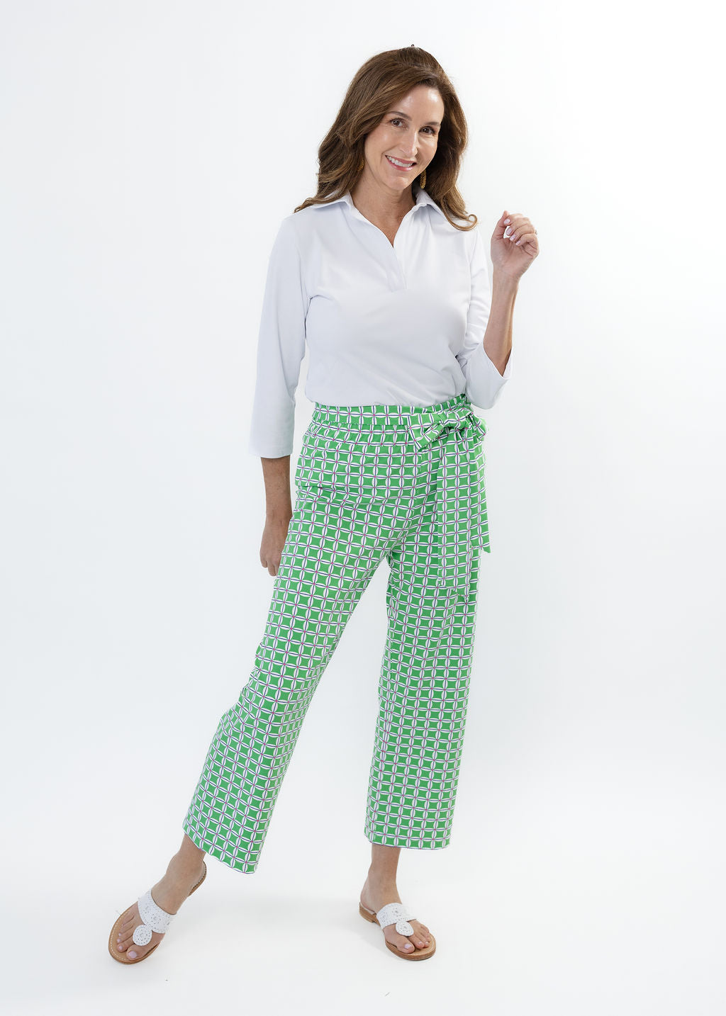 Dorothy Pants - Daisy Squared Pink/Green