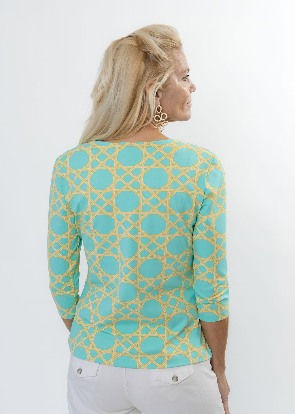 V Crew Tee - Large Bamboo Green/Tan