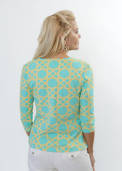 V Crew Tee - Large Bamboo Green/Tan