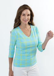 V-Crew Tee - Medallion Chain Blue/Green