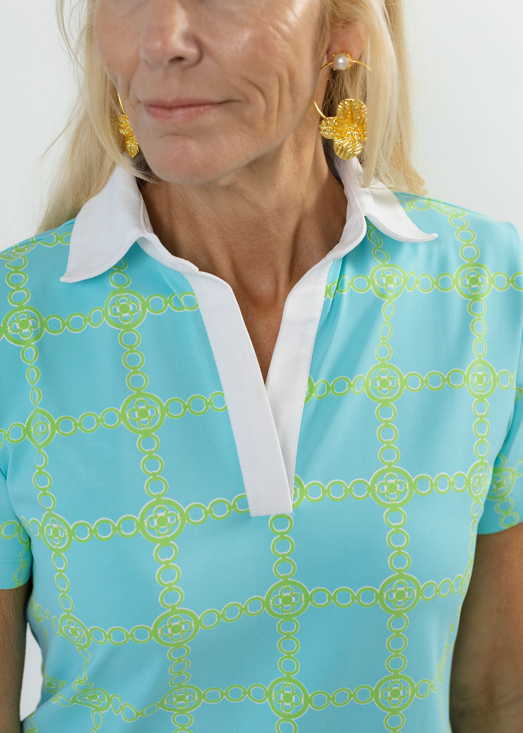 Polo Dress - Medallion Chain Blue/Green