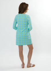 Lucille 3/4 Sleeve Dress - Medallion Chain Blue/Green