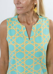 Lucille Dress - Large Bamboo Green/Tan