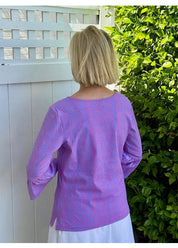 Haley Top  - Tiny Cheetah Blue/Pink - FINAL SALE