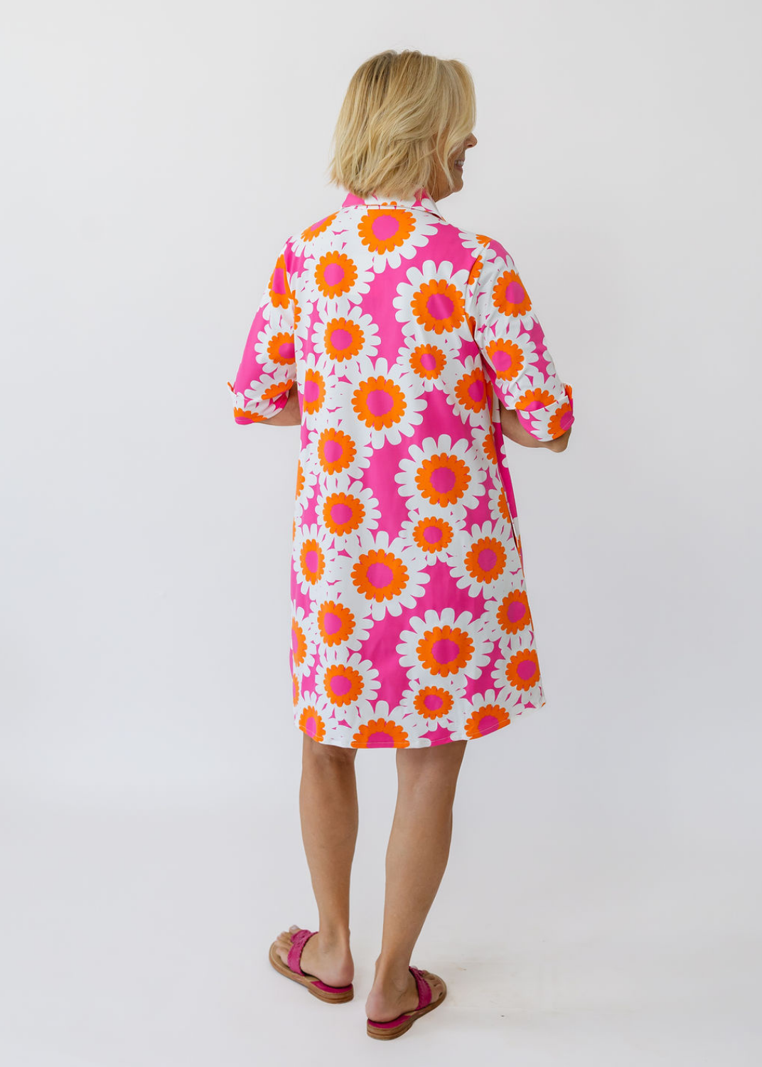 Lizzie Dress - Sunflowers Pink/Orange