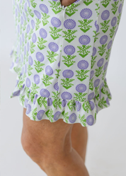 Country Club Skort with Ruffle 17 inch - Tiny Zinnias Lavendar - FINAL SALE