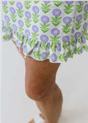 Country Club Skort with Ruffle 17 inch - Tiny Zinnias Lavendar - FINAL SALE