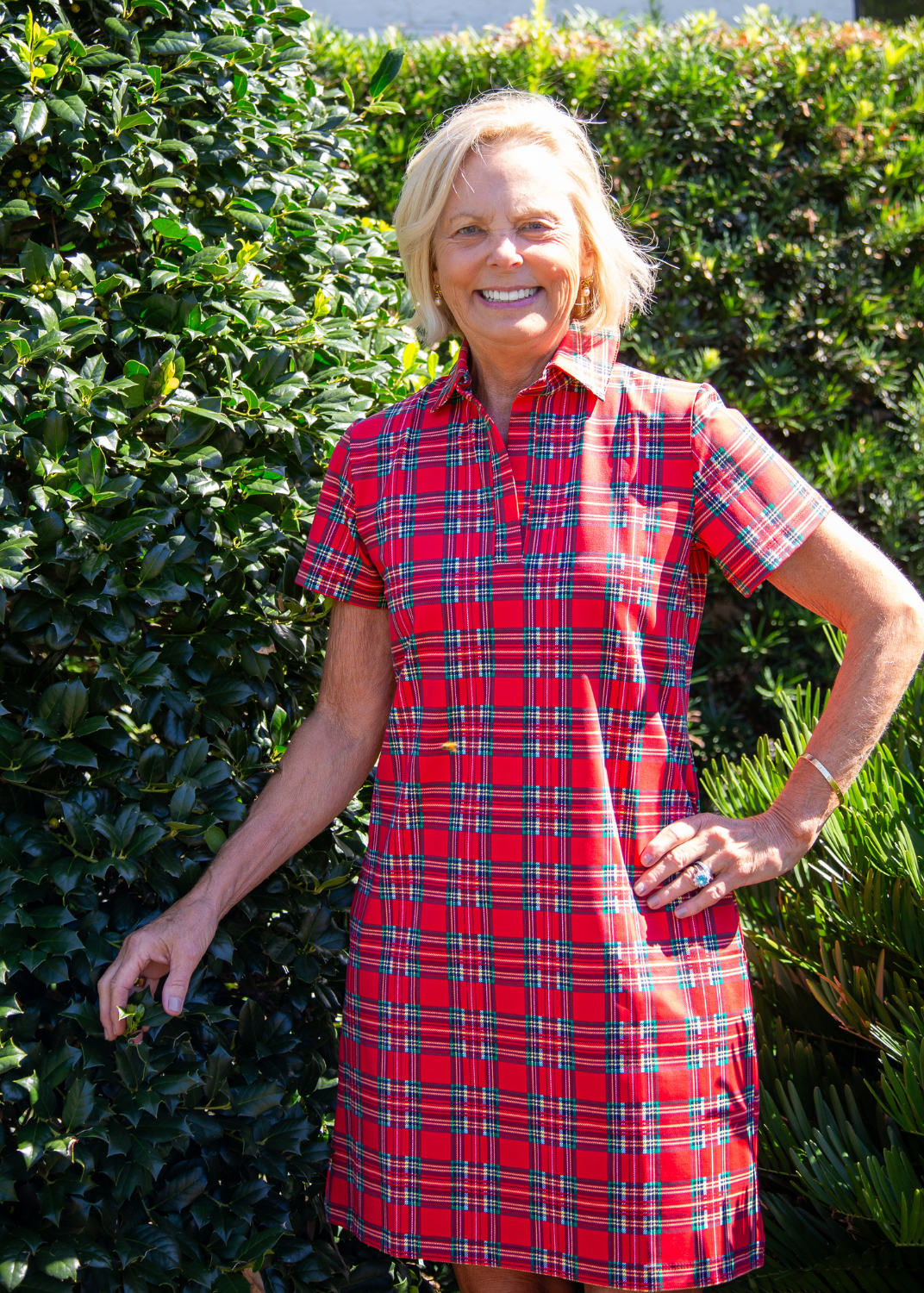 Polo Dress - Red Plaid