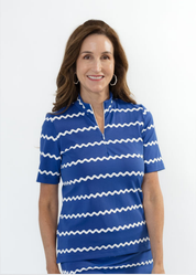 Blair Short Sleeve Top - Ric Rac Stripe Navy/White