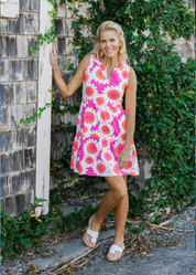 Louisa Sleeveless Dress - Sunflower Pink/Orange