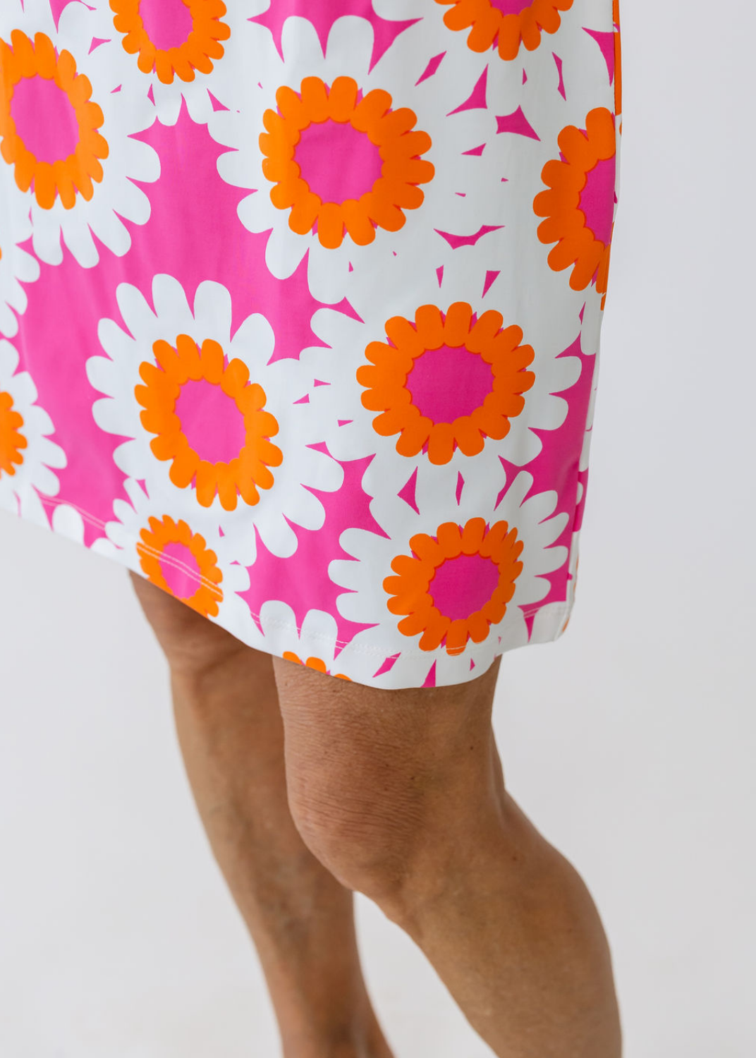 Lucille Short Sleeve Dress - Sunflowers Pink/Orange