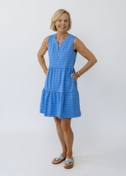 Louisa Sleeveless Dress - Breton Stripe Marine Blue