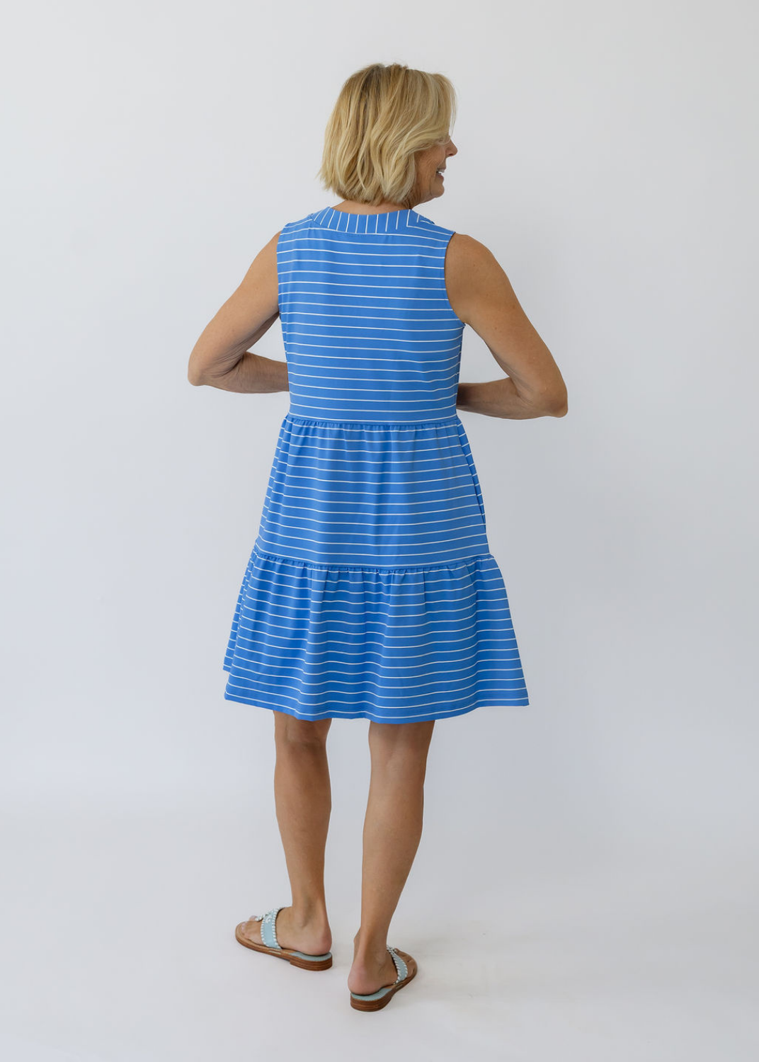 Louisa Sleeveless Dress - Breton Stripe Marine Blue