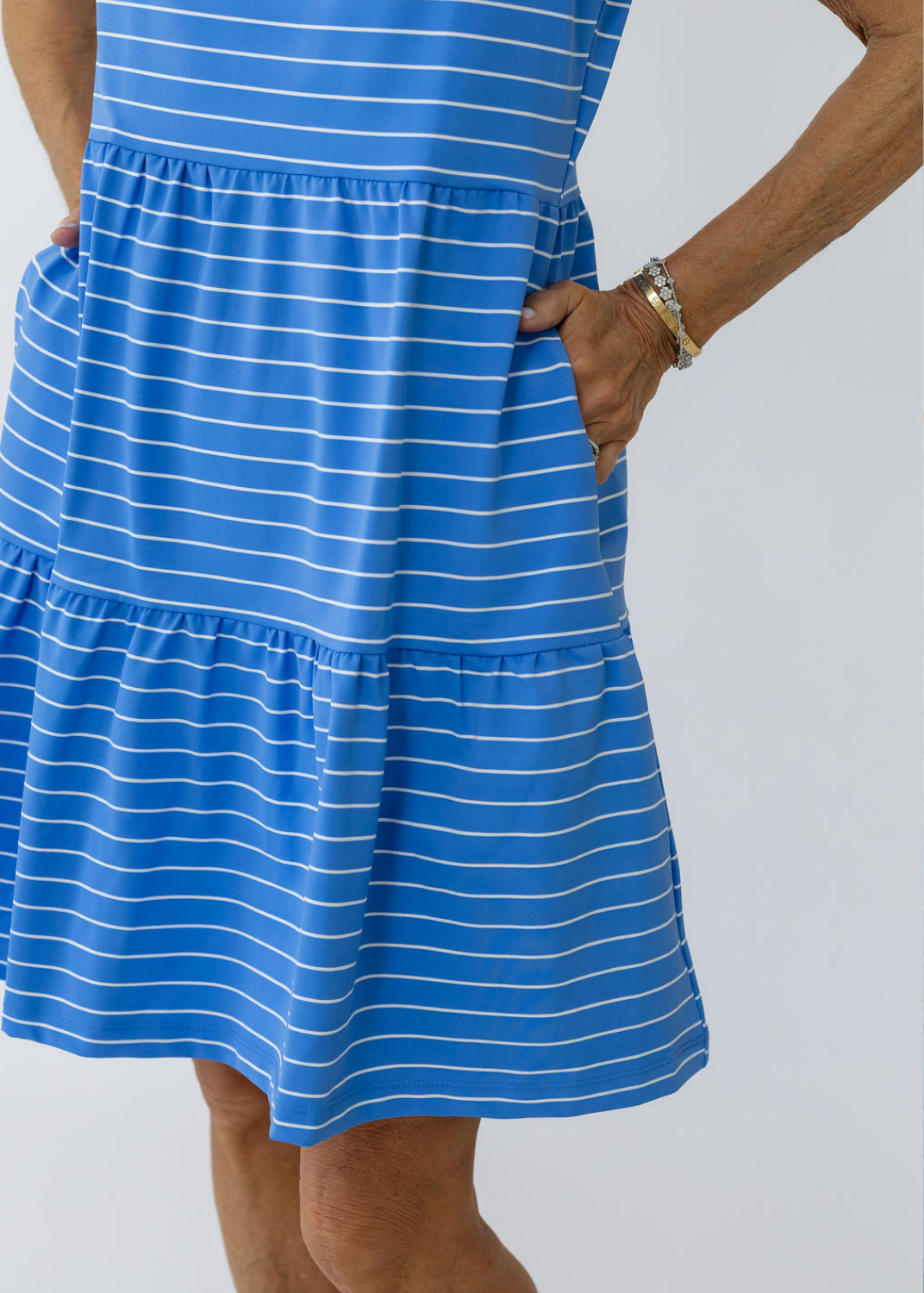 Louisa Sleeveless Dress - Breton Stripe Marine Blue