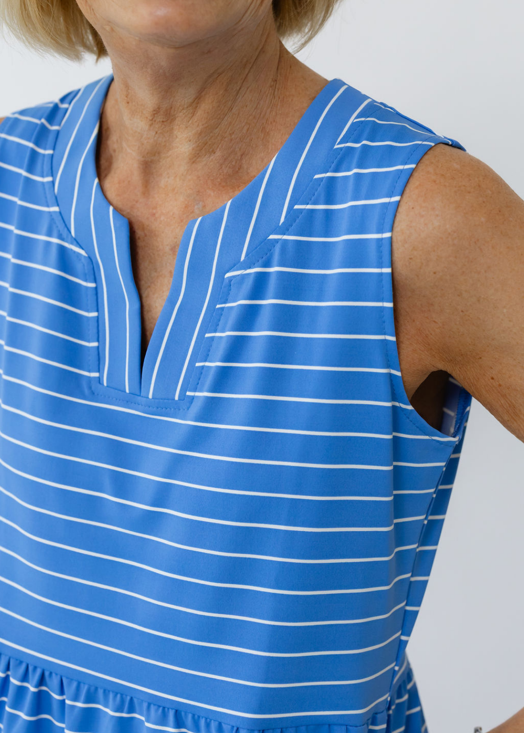 Louisa Sleeveless Dress - Breton Stripe Marine Blue