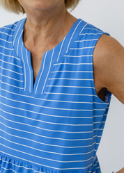 Louisa Sleeveless Dress - Breton Stripe Marine Blue