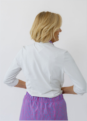 Britt 3/4 Top - Solid White/Show your spots - FINAL SALE