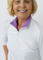 Britt 3/4 Top - Solid White/Show your spots - FINAL SALE