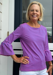 Haley Top  - Juicy Stripe Blue/Pink - FINAL SALE
