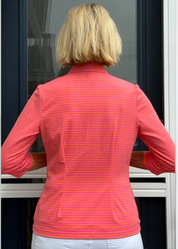 Britt 3/4 Sleeve Top - Juicy Stripe Pink/Orange