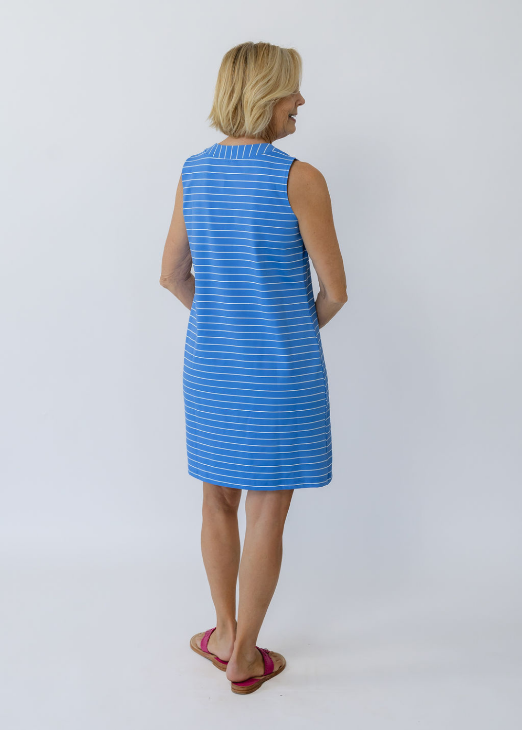 Lucille Dress - Breton Stripe Marine Blue