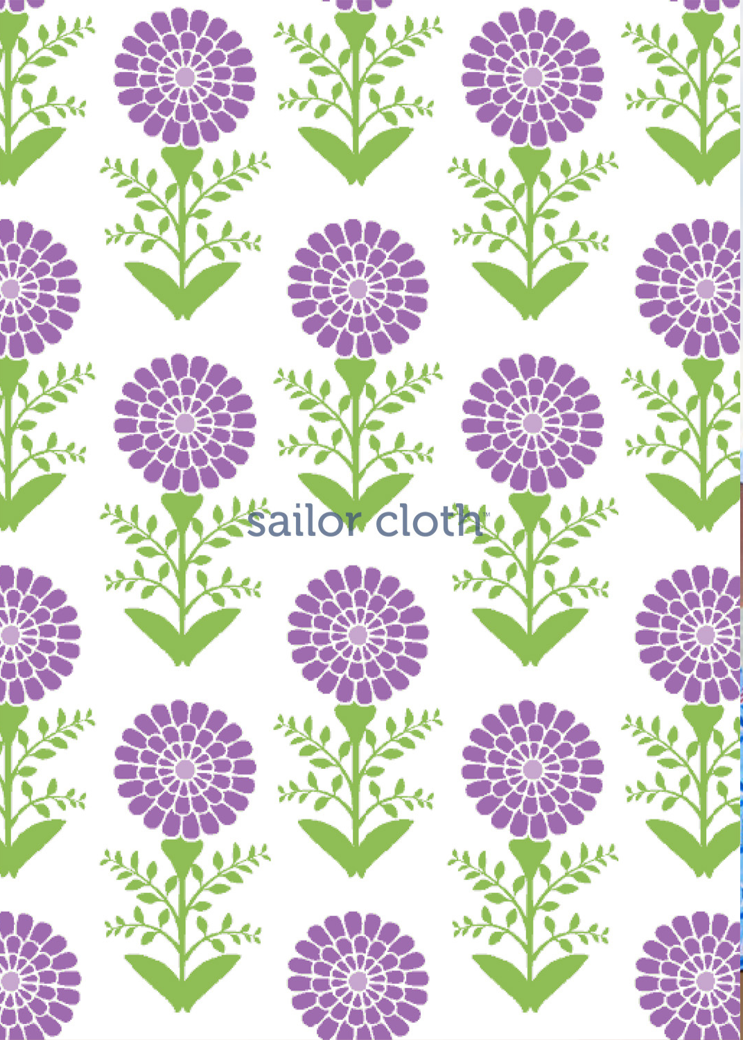 Britt 3/4 Sleeve Top - Tiny Zinnias Lavender - FINAL SALE