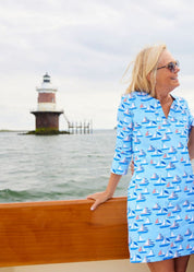 Lucille 3/4 Sleeve Dress - Regatta