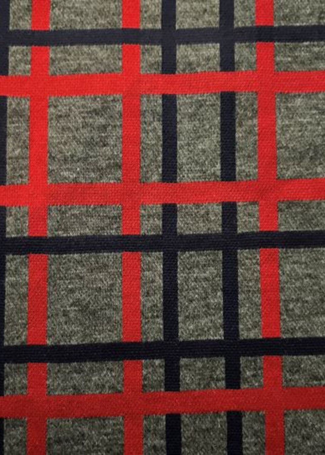 Polo 3/4 Sleeve Dress - Plaid Grey/Navy/Red