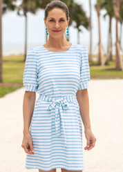 Madison Dress - Stripe Light Blue
