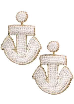 White Anchors Earrings-FINAL SALE-2